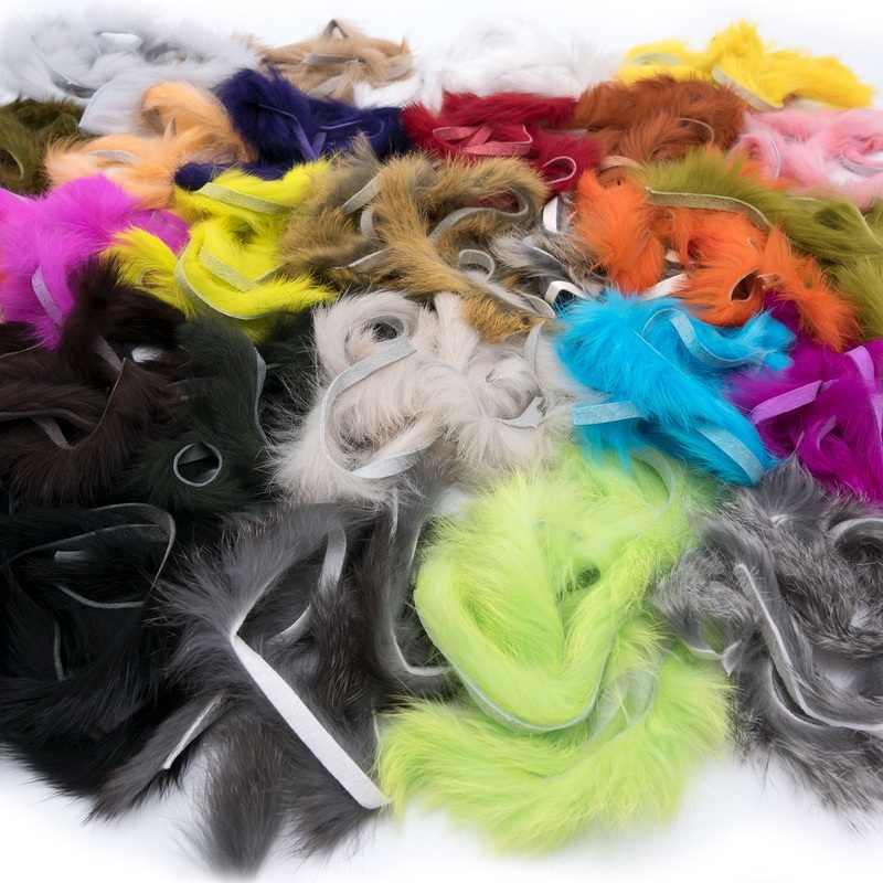 Hareline Magnum Rabbit Strips|Baby Blue|Black|Charcoal|Chartreuse|Chinchilla|Crawfish Orange|Dark Brown|Dark Olive|Flesh|Fluorescent Blue|Fluorescent Fuchsia|Fluorescent Orange|Fluorescent Pink|Fluorescent Yellow Chartreuse|Gold Variant|Grizzly (Natural H
