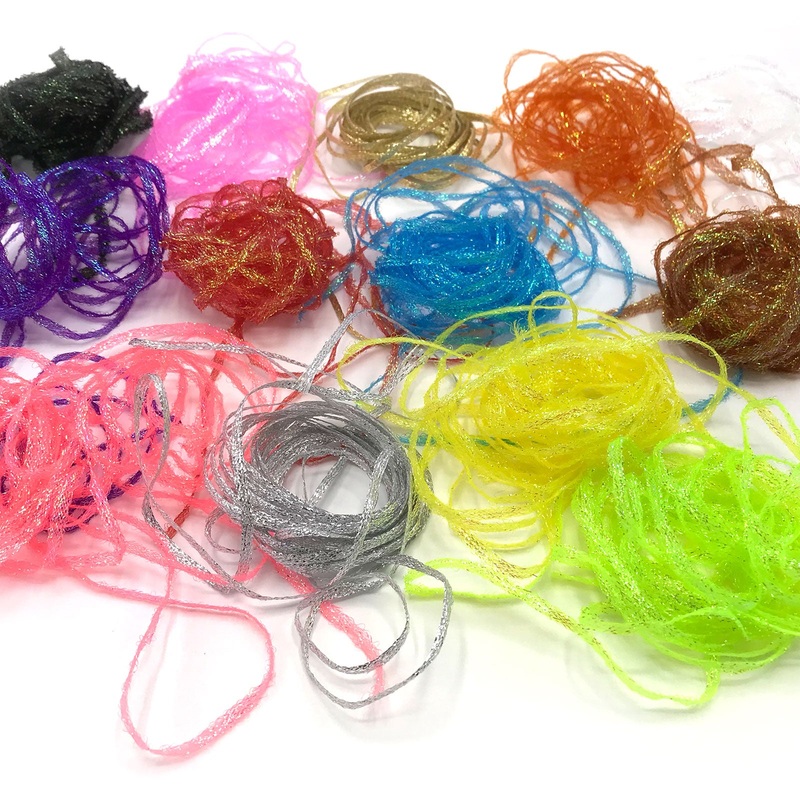 Hareline Flat Diamond Braid|Black|Bright Blue|Chartreuse|Fluorescent Hot Pink|Gold|Orange|Pearl|Purple|Red|Rootbeer|Shrimp Pink|Silver|Yellow