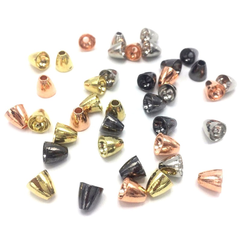 Hareline Tungsten Cones|Small|Medium|Large|Black|Copper|Gold|Nickel