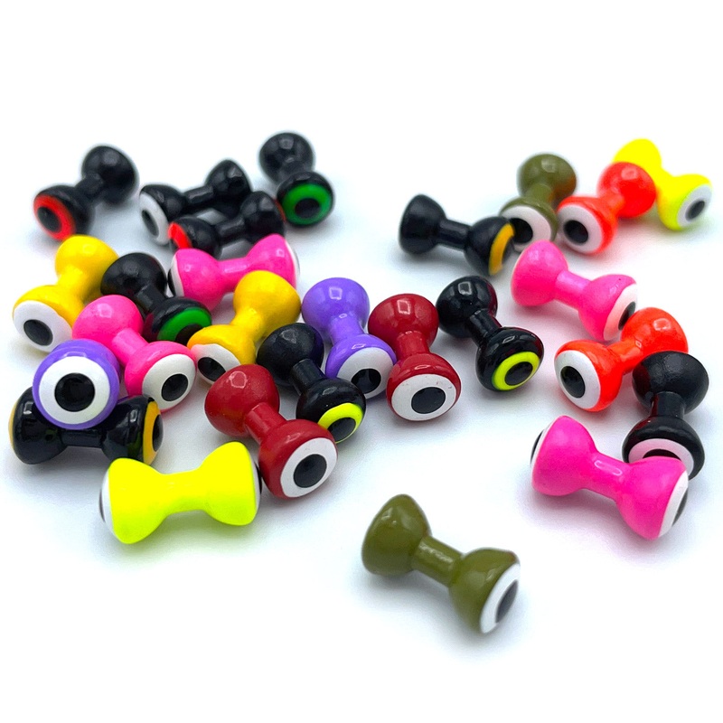Double Pupil Lead Eyes|X-Small|Small|Medium|Large|X-Large|Black (Fl. Chartreuse & Black Pupil)|Black (Fl. Orange & Black Pupil)|Black (White & Black Pupil)|Black (Yellow & Black Pupil)|Black (Yellow Chartreuse & Black Pupil)|Chartreuse (White & Black Pupi
