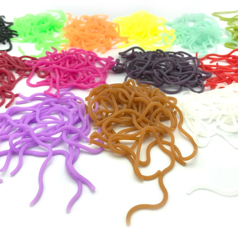 Hareline Caster’s Squirmito|Black|Blood Worm|Bright Red|Clear White|Fluorescent Chartreuse|Fluorescent Orange|Fluorescent Yellow|Glow In The Dark|Light Olive|Pink|Smoked|Violet|Worm Tan