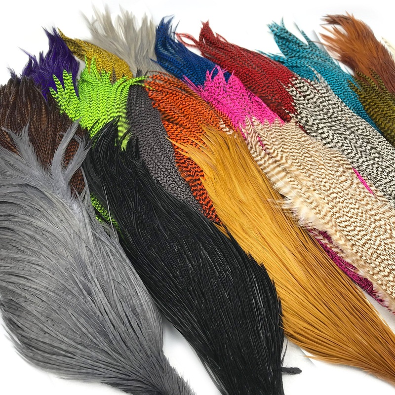 Hareline Half Rooster Capes|Black|Brown|Cream|Dun|Ginger|Grizzly Bleached|Grizzly Blue|Grizzly Brown|Grizzly Chartreuse|Grizzly Dun|Grizzly Hot Orange|Grizzly Hot Pink|Grizzly Natural|Grizzly Olive|Grizzly Purple|Grizzly Red|Grizzly Teal Blue|Grizzly Yell