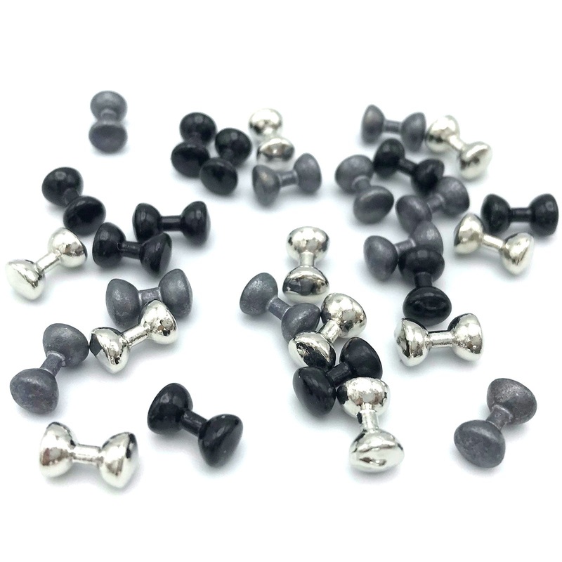 Hareline Lead Dumbbell Eyes|Midget|Micro|Mini|Extra Small|Small|Medium|Large|X-Large|Painted Black|Plain (Dull)|Plated (Shiny)