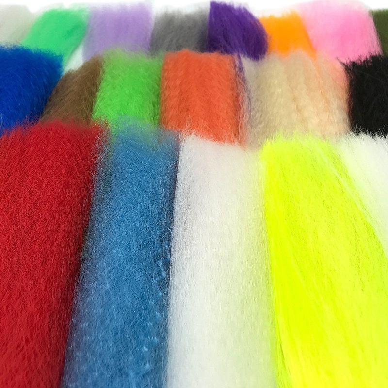 Slinky Fibre|Black|Brown|Bucktail White|Chartreuse|Dark Green|Dark Orange|Dark Purple|Electric Yellow|Fl. Chartreuse|Green|Grey|Light Pink|Light Purple|Off White|Olive|Orange|Pink|Red|Royal Blue|Sea Blue|Shrimp|White|Yellow
