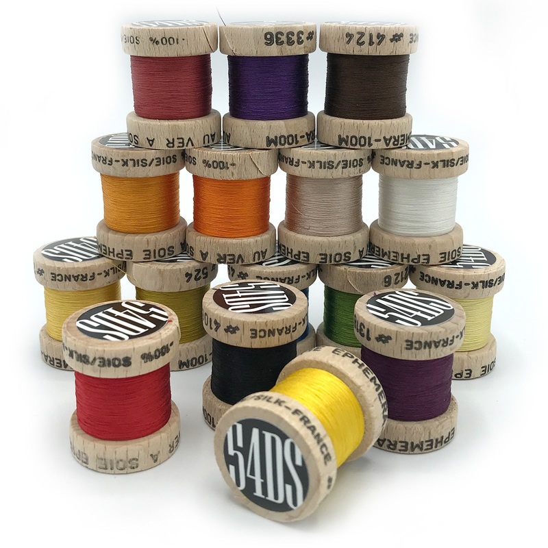 Ephemera Pure Silk Thread|Ash Gray|Black|Brown|Burnt Orange|Claret|Golden Olive|Golden Yellow|Green|Light Olive|Orange|Primrose|Puce|Red|Royal Blue|Violet|White