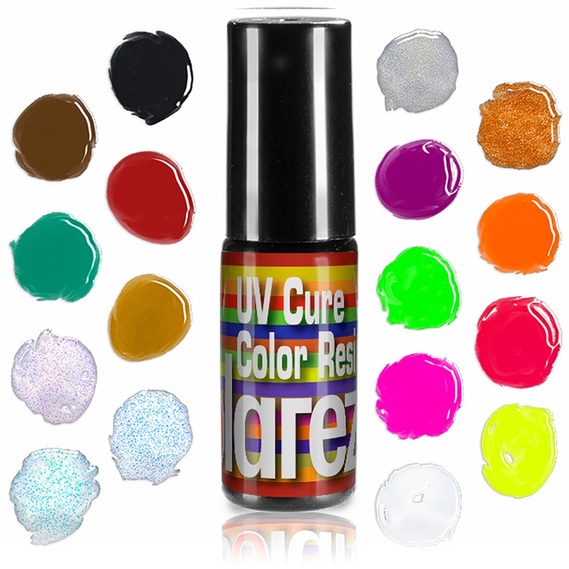 Solarez Colored UV Resins|Black|Chocolate Brown|Copper Shimmer|Dijon Mustard|Emerald Green|Firemist Blue Sparkle|Fluorescent Chartreuse|Fluorescent Grape|Fluorescent Green|Fluorescent Hot Pink|Fluorescent Orange|Fluorescent Red|Red Oxide|Silver|Topaz Spar