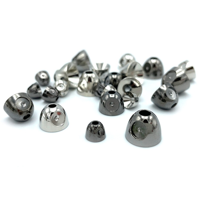 Hareline X-Eyed Cones|Small|Medium|Large|Black|Nickel