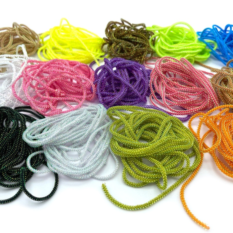 Hareline Pearl Core Braid|Micro|Standard|Black|Brown|Chartreuse|Damsel Blue|Gray Ghost|Olive|Orange|Pearl White|Pink|Purple|Red|Root Beer|Tan|Yellow
