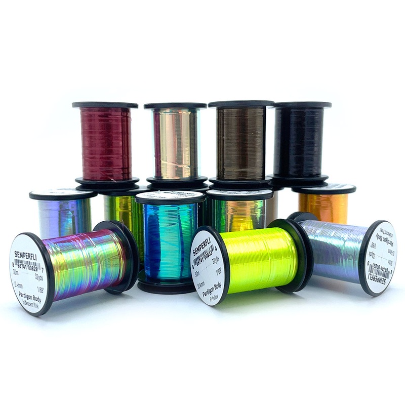 Semperfli Perdigon Body|Fluorescent Orange|Fluorescent Yellow|Iridescent Blue|Iridescent Blue Pearl|Iridescent Copper|Iridescent Pearl|Iridescent Pink|Iridescent Purple|Iridescent Yellow|Luminous|Translucent Black|Translucent Brown|Translucent Olive|Trans