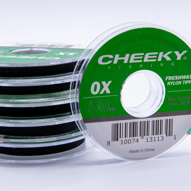 CHEEKY Freshwater Tippet|Select Size|0X (14.6LB TEST)|1X (12.8LB TEST)|2X (10.2LB TEST)|3X (8.3LB TEST)|4X (6.5LB TEST)|5X (4.8LB TEST)|6X (3.3LB TEST)