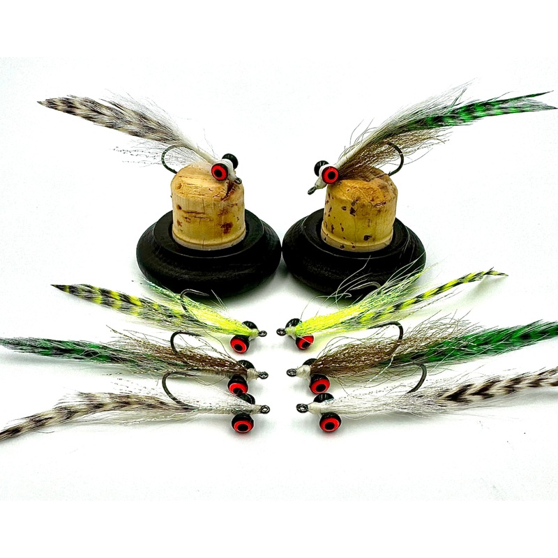 Hackle Clouser|White|White/Chartreuse|Olive/White||2 Med Lead||4 Med Lead
