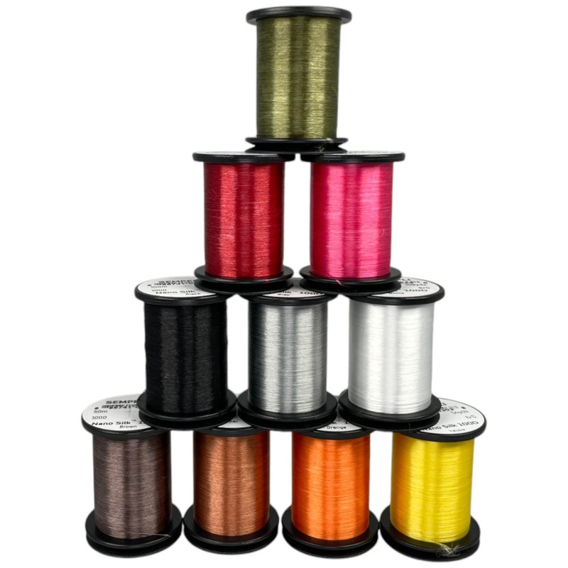 Nano Silk 100D 6/0 50m|Black|Brown|Pink|Red|White|Yellow|Gray|Copper|Olive|Orange