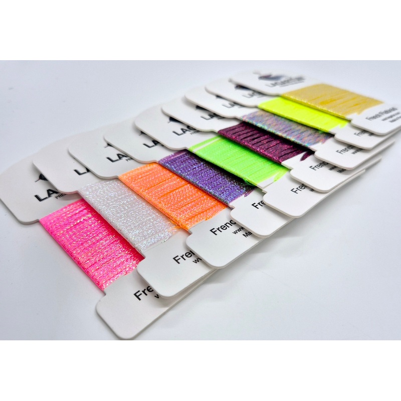 Lagartun Flat Braids|Candy Pink|Purple Haze|Varigated Gold|Varigated Blue|Fluorescent Chartreuse|Varigated Silver|Varigated Peacock|Fluorescent Yellow|Pearl|Varigated Red|Fluorescent Pink|Saffron Yellow|Rainbow|Fluorescent Orange|Fluorescent Pearl|Fuchsia