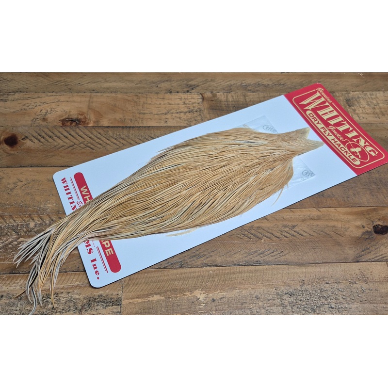 Whiting Farms – Commercial Grade Dry Fly Rooster Cape – Light Ginger