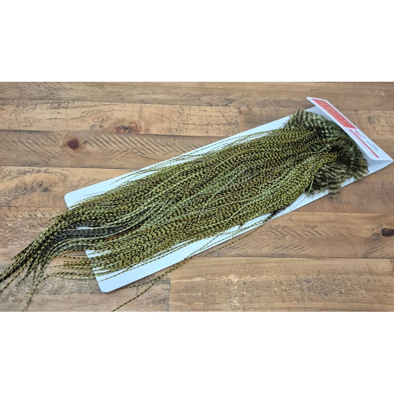 Whiting Farms – Pro Grade Midge Saddle – Grizzly Dyed Olive
