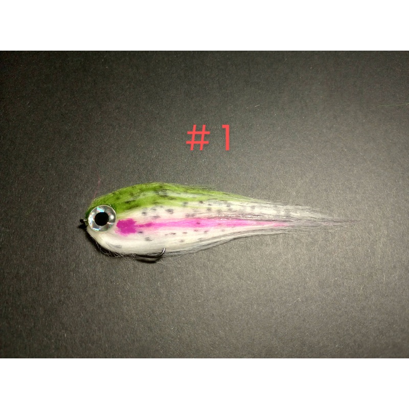 Big Eye Polar Baitfish|3″ |2|4″ 1/0||1 Rainbow Trout|Brown Trout||3 Bluegill||4 Sardine||5 Herring||6 Greenback Herring/Shad||7 Yellow Perch||10 Golden Shiner|Weedguard|No Weedguard