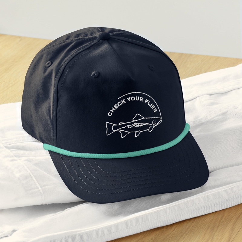 Check Your Flies – Rope Hat – Navy / White