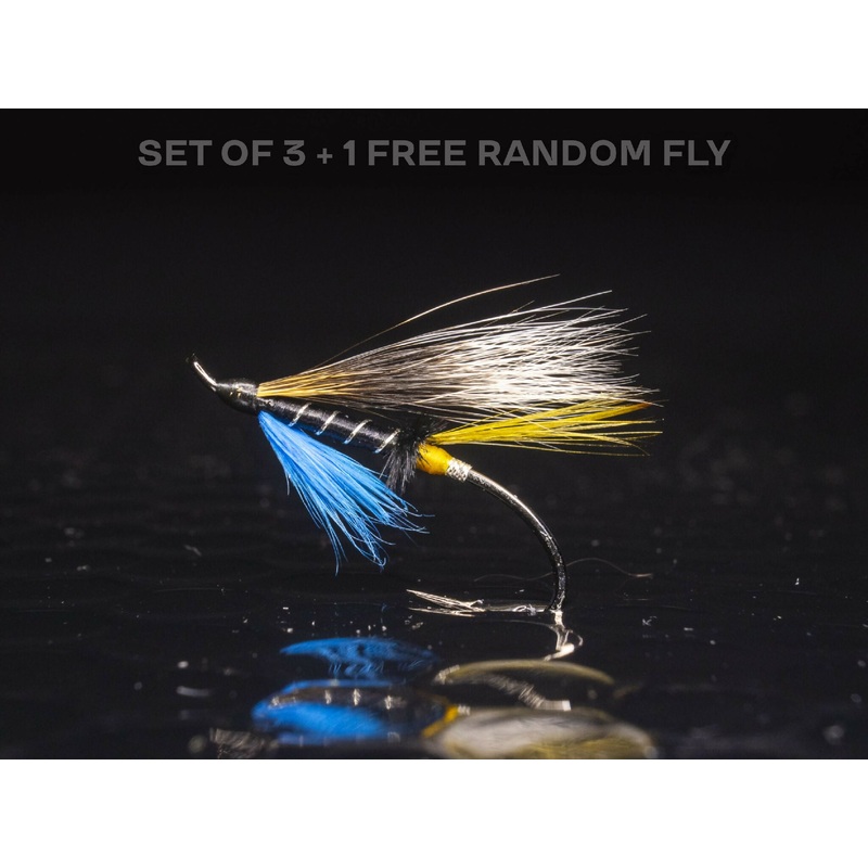 3 Blue charm + 1 FREE random salmon fly