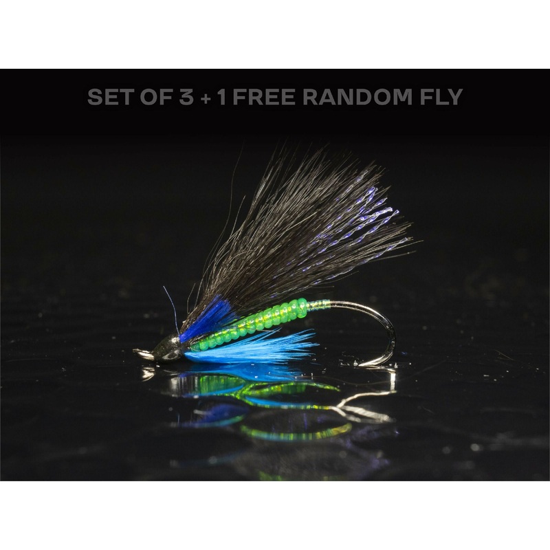 3 Bonbon Blueberry + 1 FREE random salmon fly