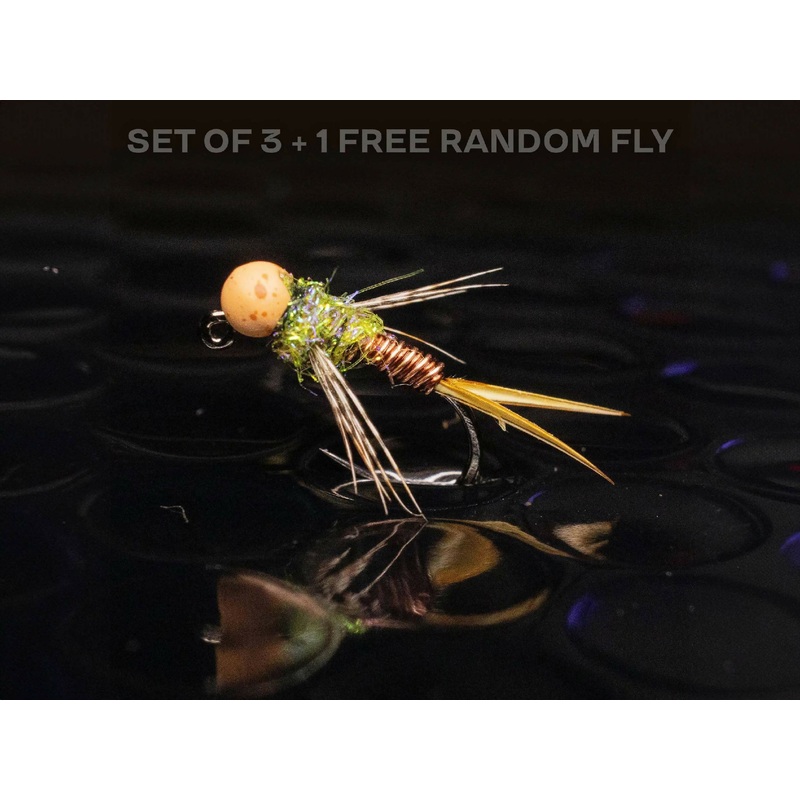 3 Copper john + 1 FREE random fly