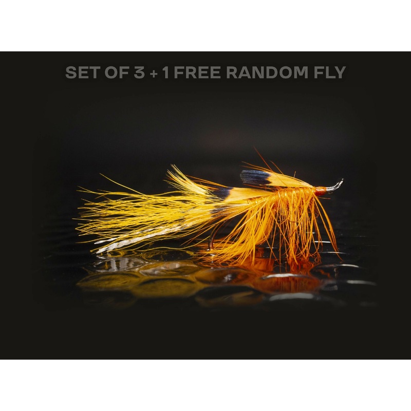 3 General Practitioner + 1 FREE random salmon fly