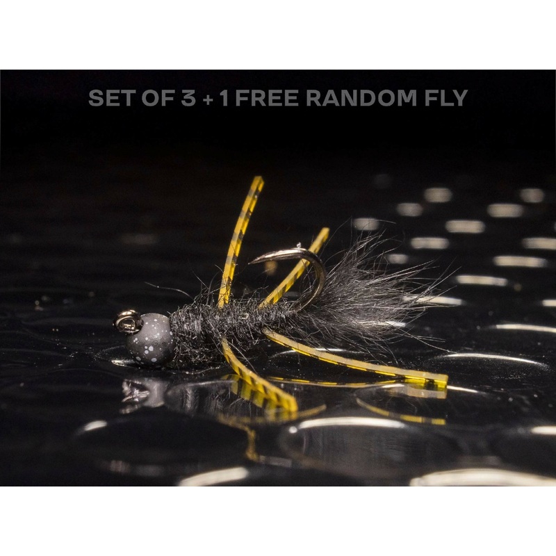 3 jiggy pat rubber legs + 1 FREE random fly