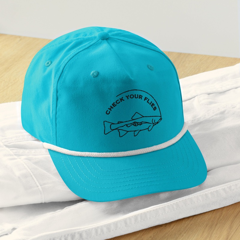 Check Your Flies – Rope Hat – Turquoise