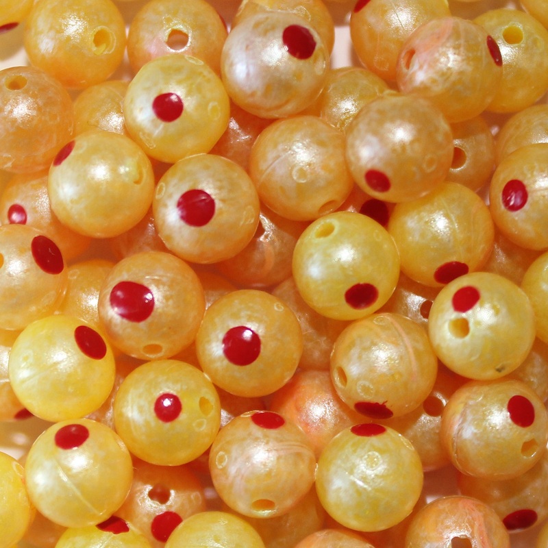 TroutBeads BloodDotEggs|8mm|Gold Roe|Oregon Cheese|Sun Orange
