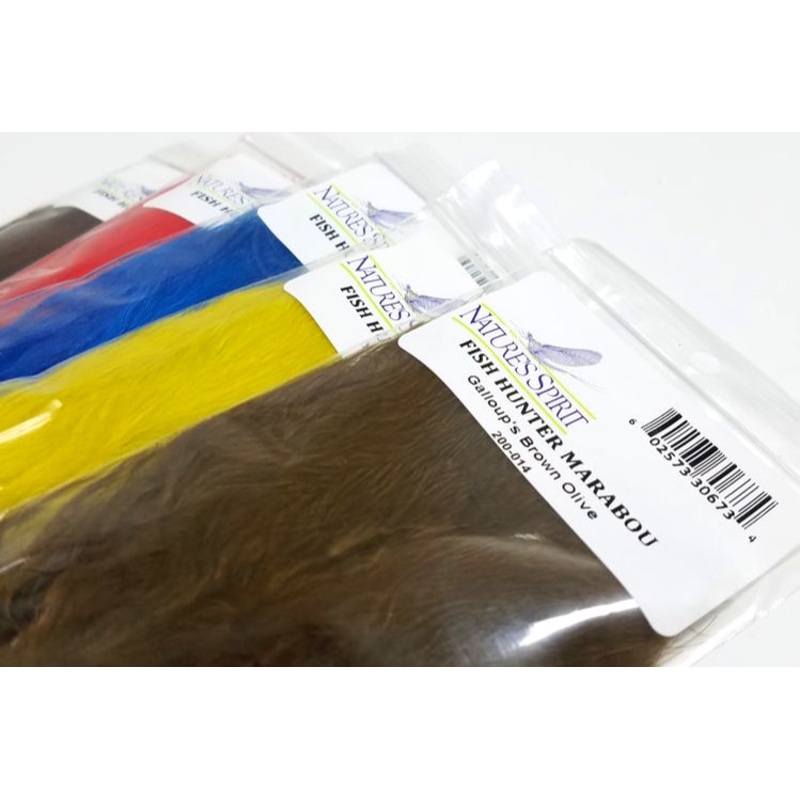 Fish Hunter Marabou|Black|Burnished Golden Tan|Cinnamon|Crawfish Orange (UV)|Hot Red|Fl. Brilliant Blue (UV)|Fl. Chartreuse (UV)|Fl. Fire Orange|Fl. Orange UV|Fluorescent Mellon (UV)|Fl. Silver Doc Blue (UV)|Fl. Steelhead Pink (UV)|Fl. Yellow (UV)|Fl. Whi