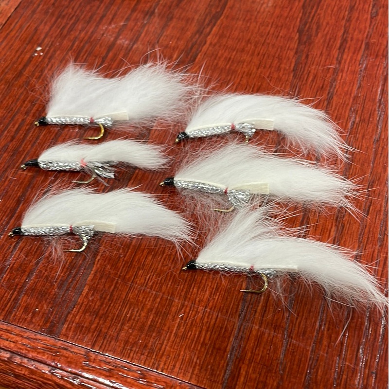 White Death Zonker Fly – 6 Pack