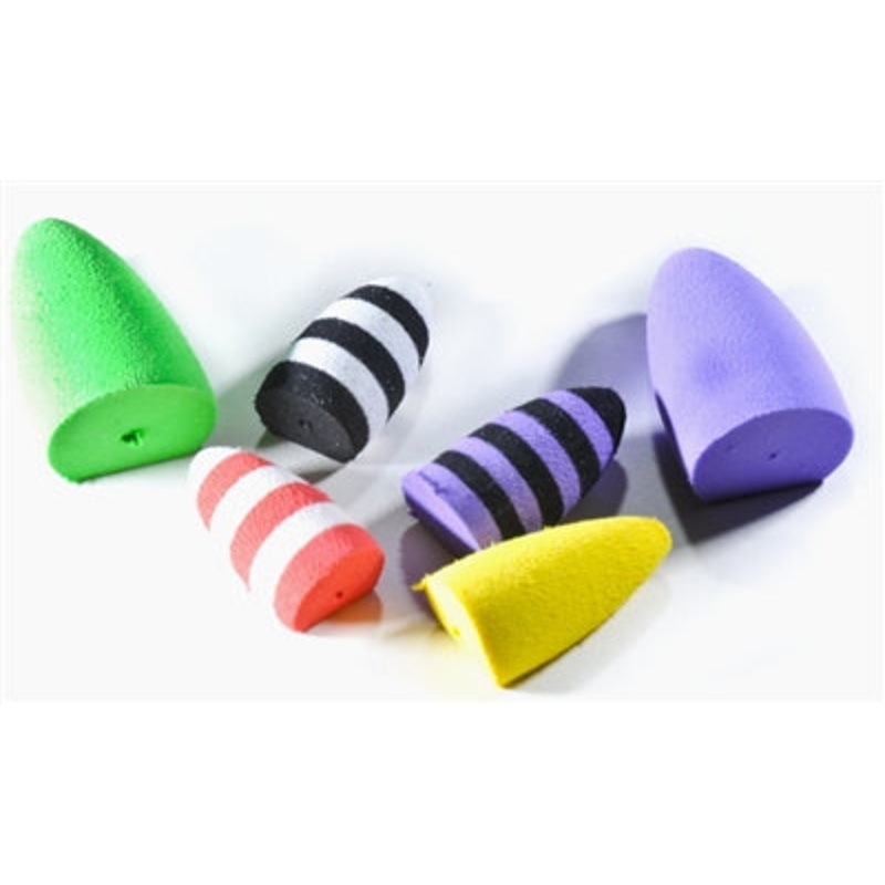 Cascade Tapered Foam Poppers|Regular|Large|Black/Yellow|White/Red
