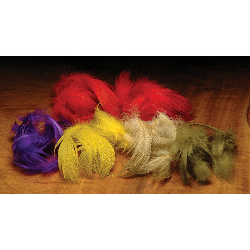 Hareline Mallard Flank|Black|Bright Green|Fl. Fuchsia|Hot Pink|Natural|Olive|Orange|Purple|Red|Yellow