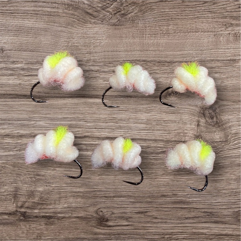 Sucker Spawn Fly – 6 Pack|Spot-on Egg Orange|Spot-on Egg Chartreuse|12