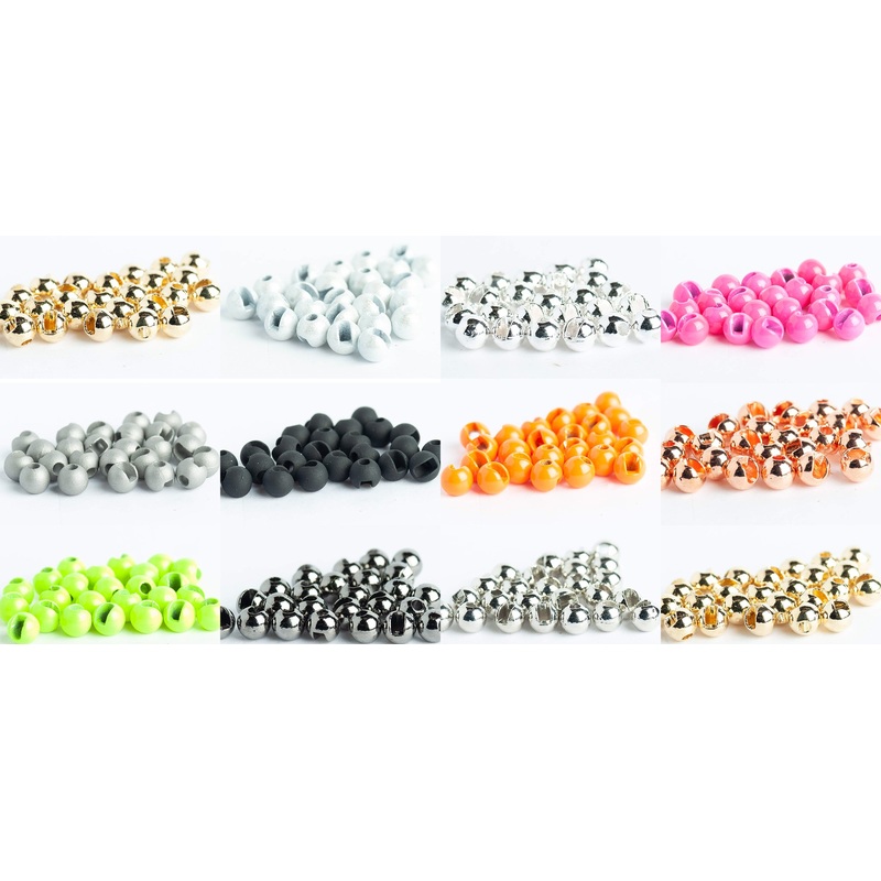 Slotted Tungsten Beads for Fly Tying- 100 Pack