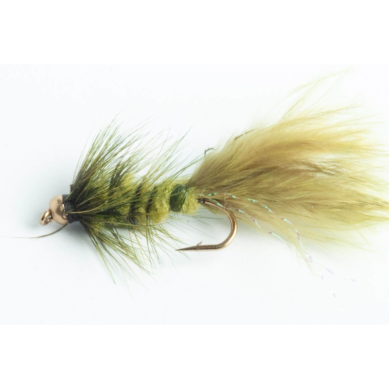 Bead Head Wooly Bugger Streamer Fly, 6-Pack