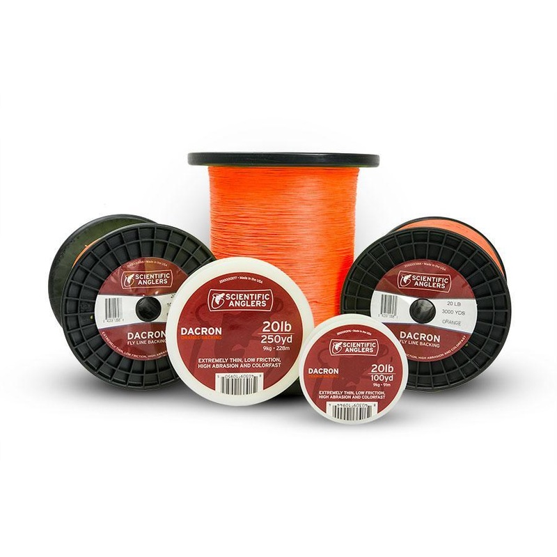 Scientific Anglers Dacron Backing – Orange – 20 Lb – 100 Yd. and 250 Yd.