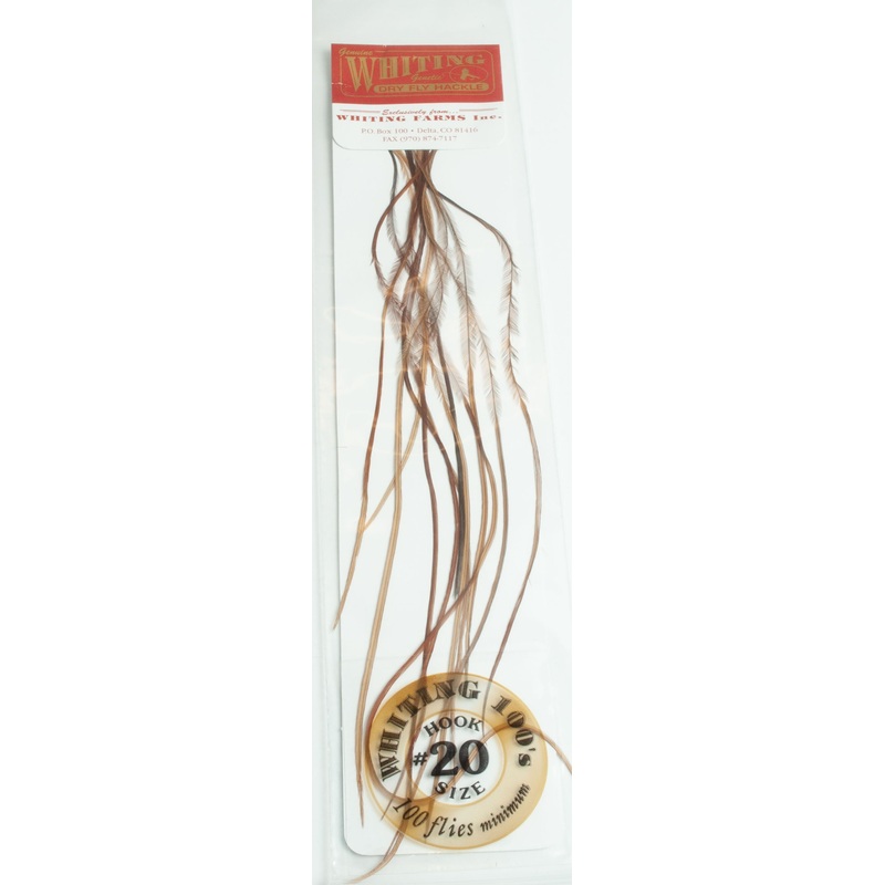 Whiting 100 Pack Size 20 Dry Fly Hackle
