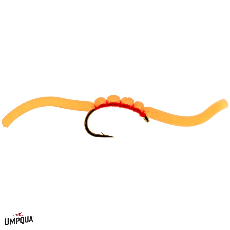 Umpqua Squirmy Wormie|FL Orange|Wormie Red|Hot Pink