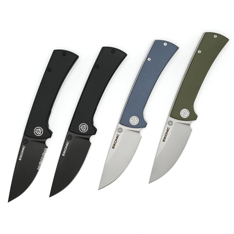 EIKONIC RCK9|Plain Edge|Serrated|Steel Blue G10|Night Black G10|Olive G10