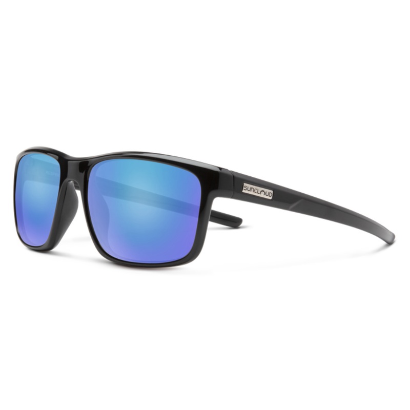 Suncloud Respek|Black + Polarized Blue Mirror Lens|Matte Tortoise + Polarized Aqua Mirror Lens
