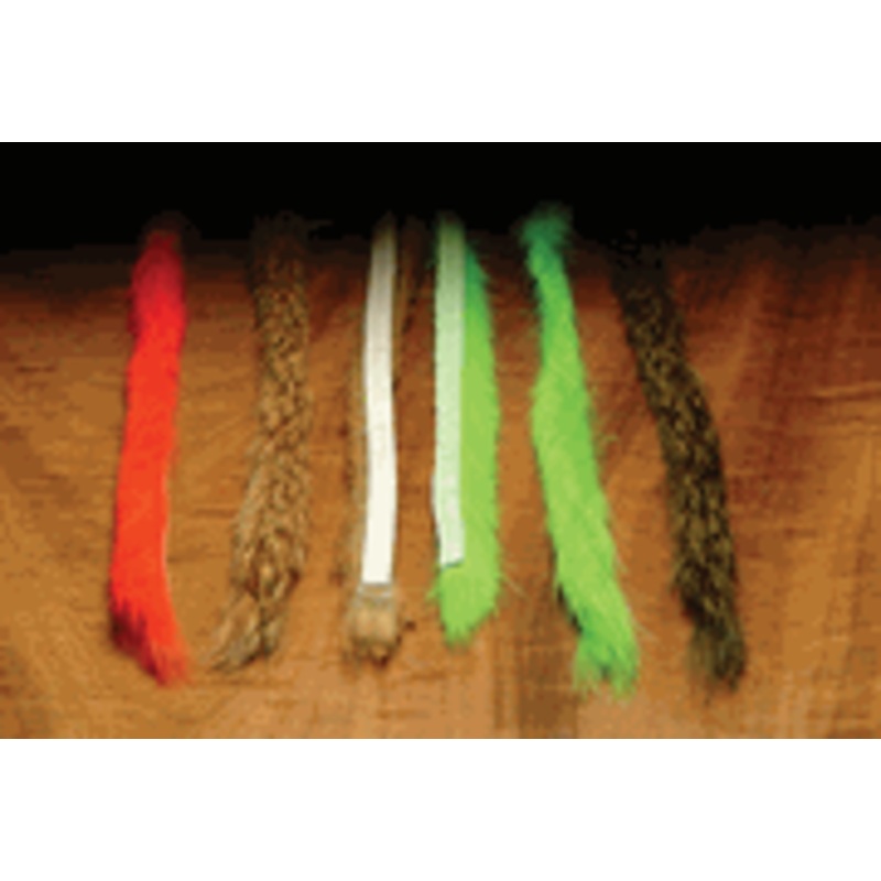 Hareline Magnum Rabbit Strips|Fl Orange|Fl Yellow Chartreuse|Chartreuse|Tan|Fl Pink|Red|White|Black|Hot Orange|Dark Olive|Nat. Hares|Yellow|Chinchilla|Dark Brown