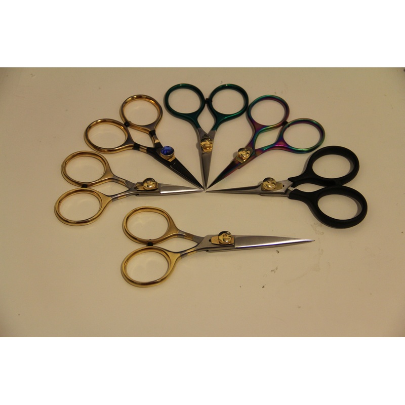 Fly Tying Scissors|BR4PH|BR5GBSR|BR4MC|BR4H|BR4GB|BR4BLACK|BR5MC Curved|BR5MC|BR4FBLK Curved|BR4.5FBLK|Green Curved Scissors 4″|Straight Scissors Gold 4″