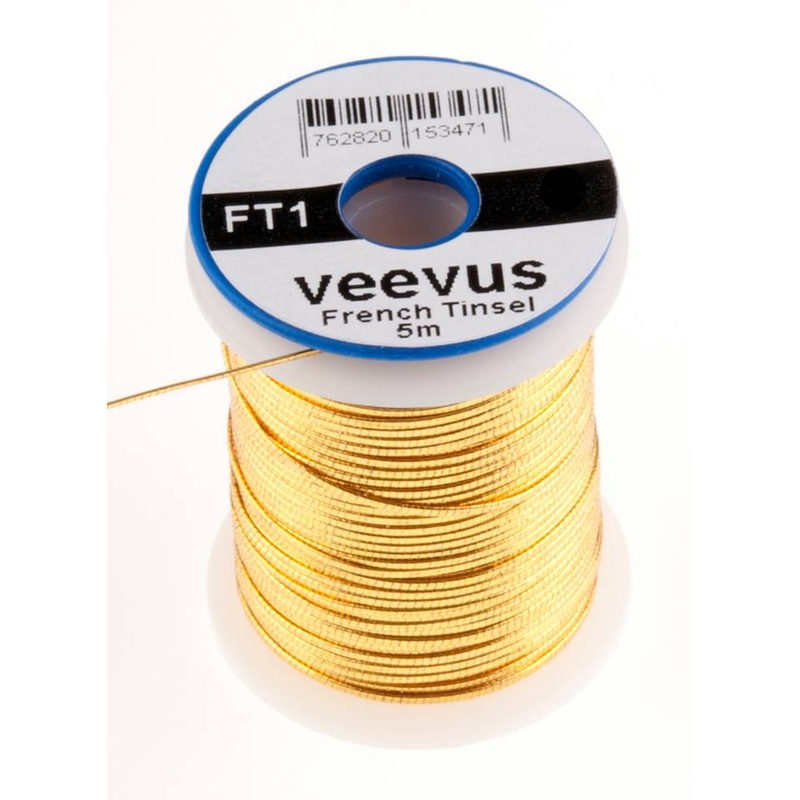Veevus French Tinsel|XS|Small|Medium|Large|FT1 Gold|FT2 Copper|FT3 Silver