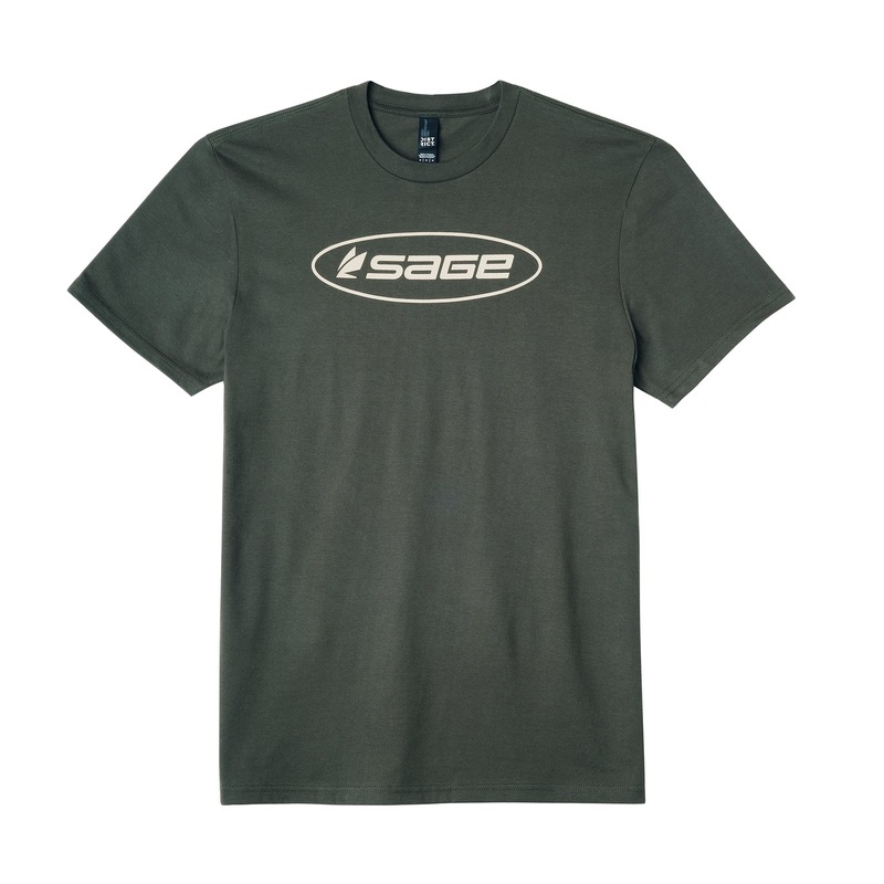 Sage Men’s Oval Logo Tee|Medium|Large|Olive|Gray Frost