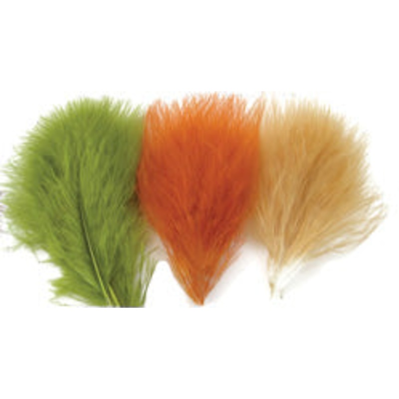 Wapsi Strung Marabou|Black|White|Red|Tan|Highlander Green|Shrimp Pink|Fl. Blue|Olive Green