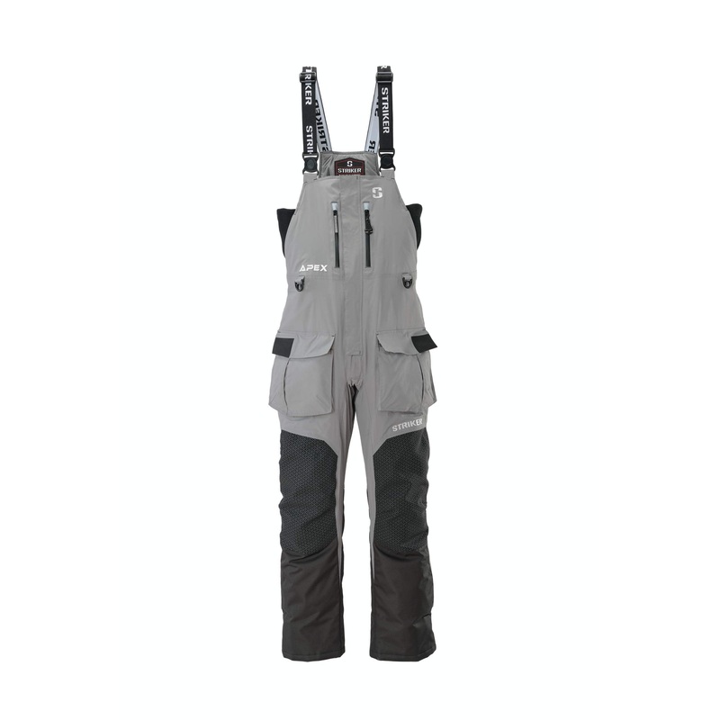 Striker Apex Ice Fishing Bibs|Smoke|Small|Medium|Large|XL|2XL|3XL