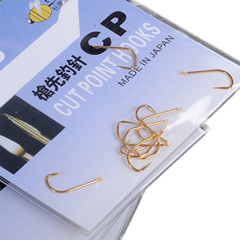 Makelo Japanese Barbless Gold Bait Hooks – Sizes #1 – #8