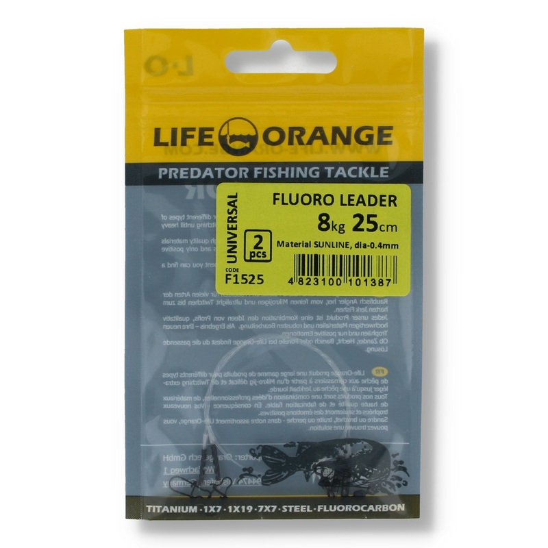 Life Orange Fluoro Leader|25cm|8kg