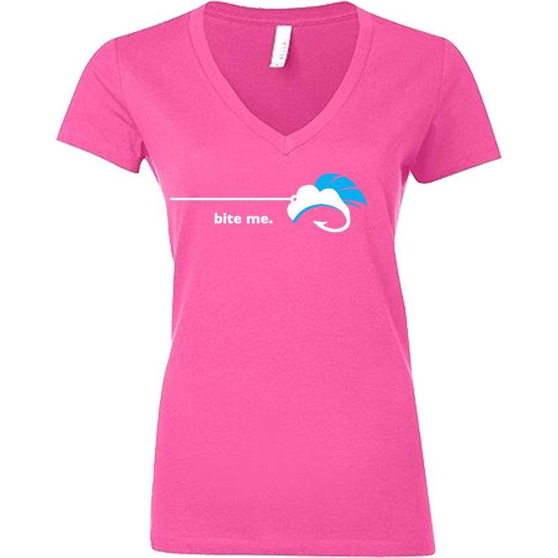 Bite Me – Ladies Deep V-Neck T-Shirt