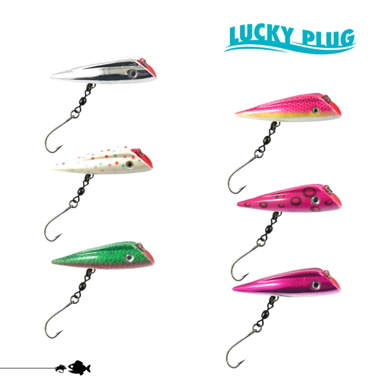 Lucky Plug – 6-Pack – Pink Salmon Combo Kit